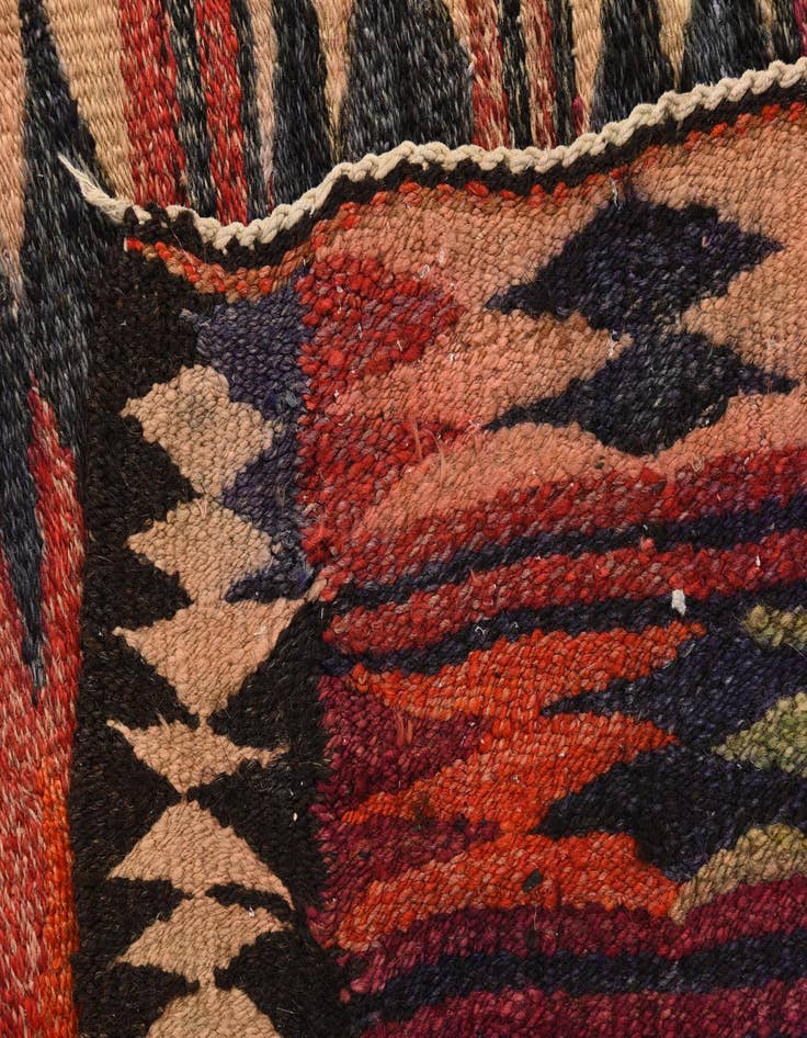 Detail image of 4' 4 x 9' 5  Hand Woven Kilim Fars Wool Runner Rug