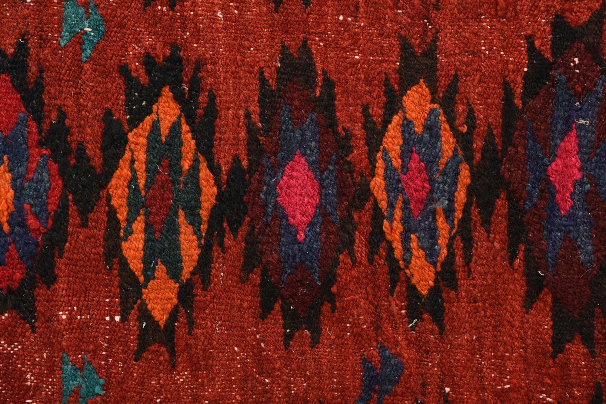 3' 10 x 7' 9 Hand Woven Kilim Fars Wool Runner Rug