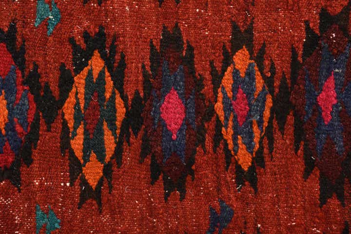 3' 10 x 7' 9 Hand Woven Kilim Fars Wool Runner Rug