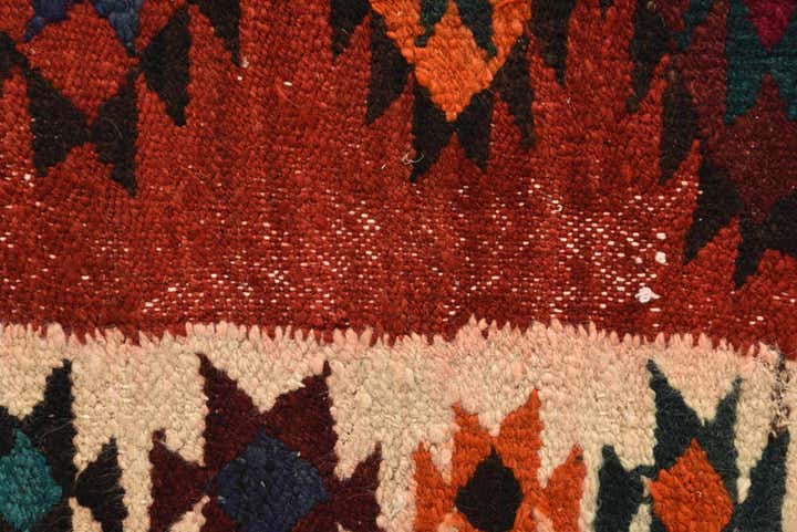 3' 10 x 7' 9 Hand Woven Kilim Fars Wool Runner Rug