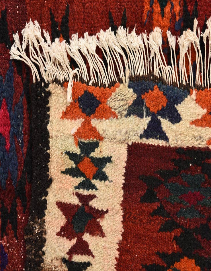 Detail image of 3' 10 x 7' 9  Hand Woven Kilim Fars Wool Runner Rug