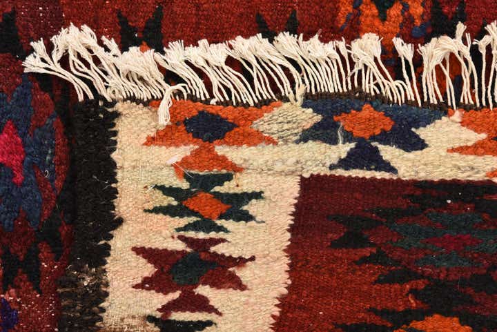 3' 10 x 7' 9 Hand Woven Kilim Fars Wool Runner Rug
