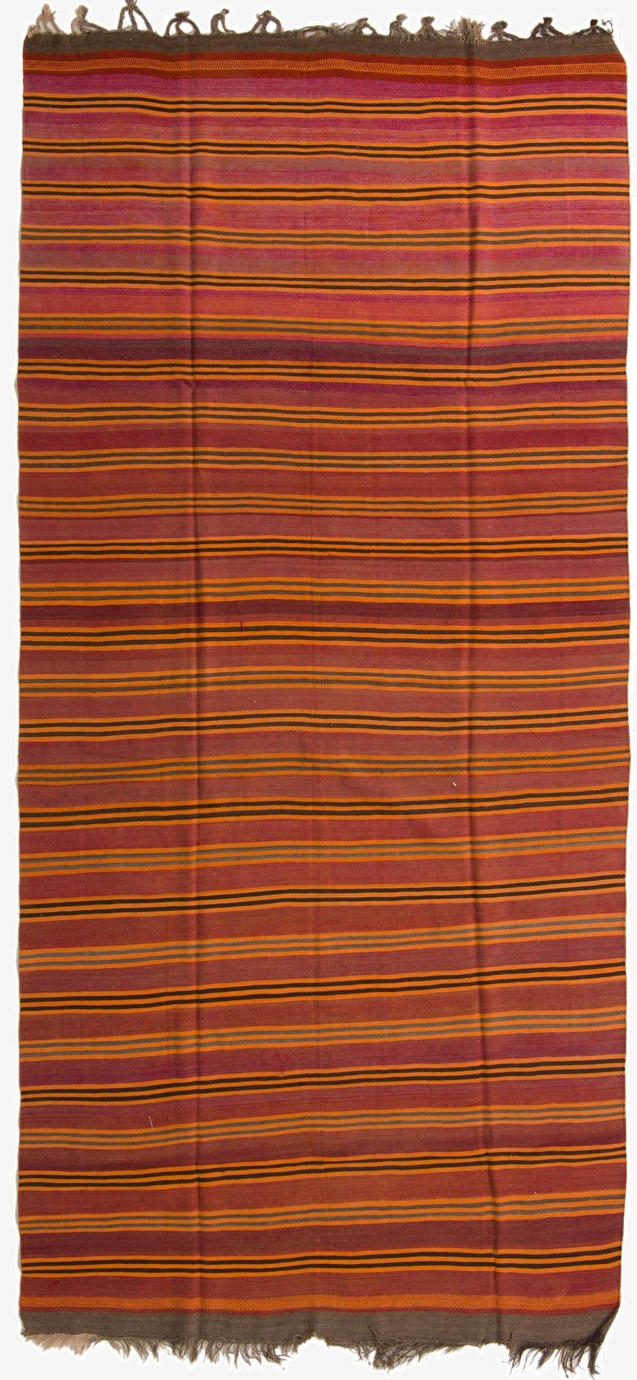 6' 6 x 14'  Hand Woven Kilim Fars Wool Runner Rug