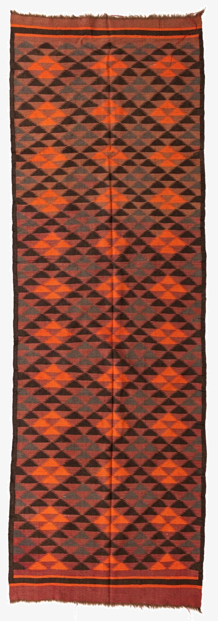 4' 5 x 13' 3  Hand Woven Kilim Fars Wool Runner Rug