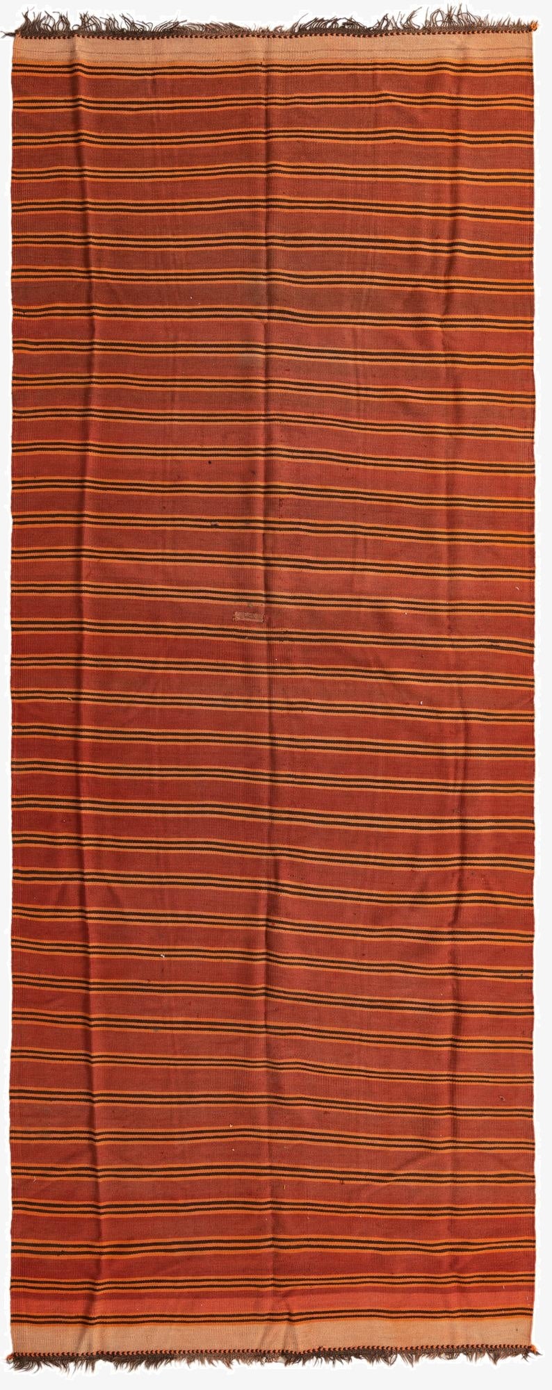 5' 2 x 13' 7  Hand Woven Kilim Fars Wool Runner Rug