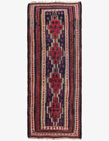 4' 2 x 10' Hand Woven Kilim Fars Wool Runner Rug