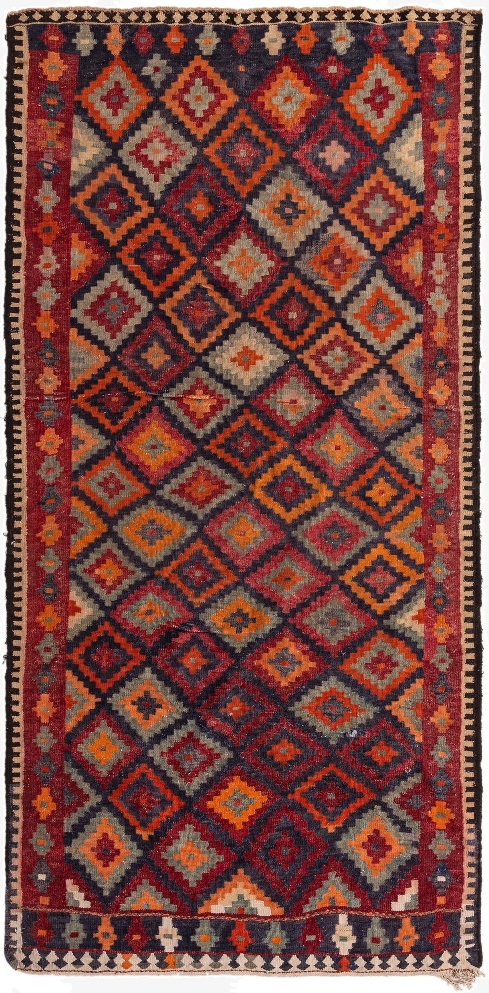 5' x 10'  Hand Woven Kilim Fars Wool Runner Rug