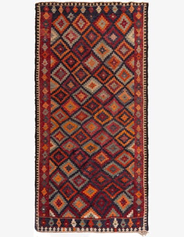 5' x 10' Hand Woven Kilim Fars Wool Runner Rug