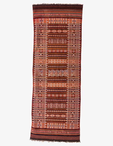 4' x 11' 2 Hand Woven Kilim Fars Wool Runner Rug