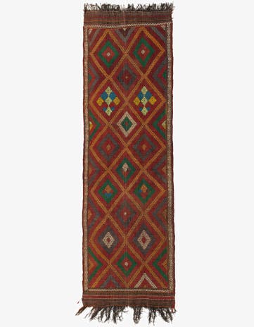 2' 10 x 9' Hand Woven Kilim Fars Wool Runner Rug