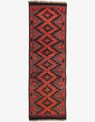 4' 5 x 14' Hand Woven Kilim Fars Wool Runner Rug