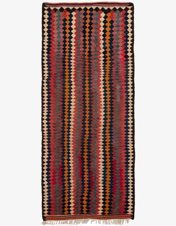 4' 6 x 10' 6 Hand Woven Kilim Fars Wool Runner Rug
