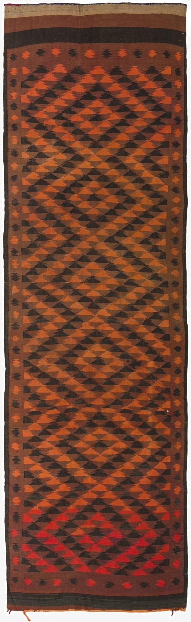 4' 8 x 15' 4  Hand Woven Kilim Fars Wool Runner Rug