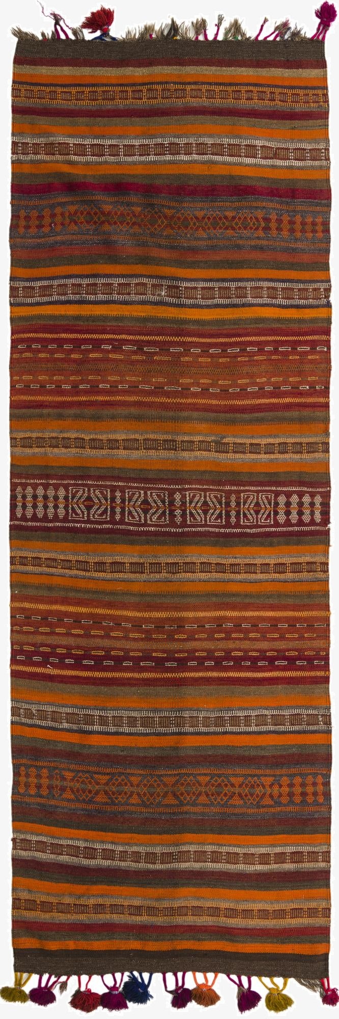 3' 6 x 10' 5  Hand Woven Kilim Fars Wool Runner Rug