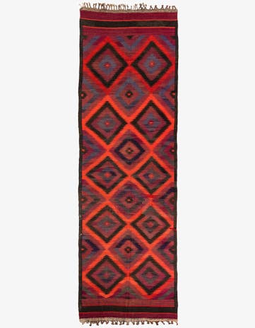 4' 8 x 15' Hand Woven Kilim Fars Wool Runner Rug