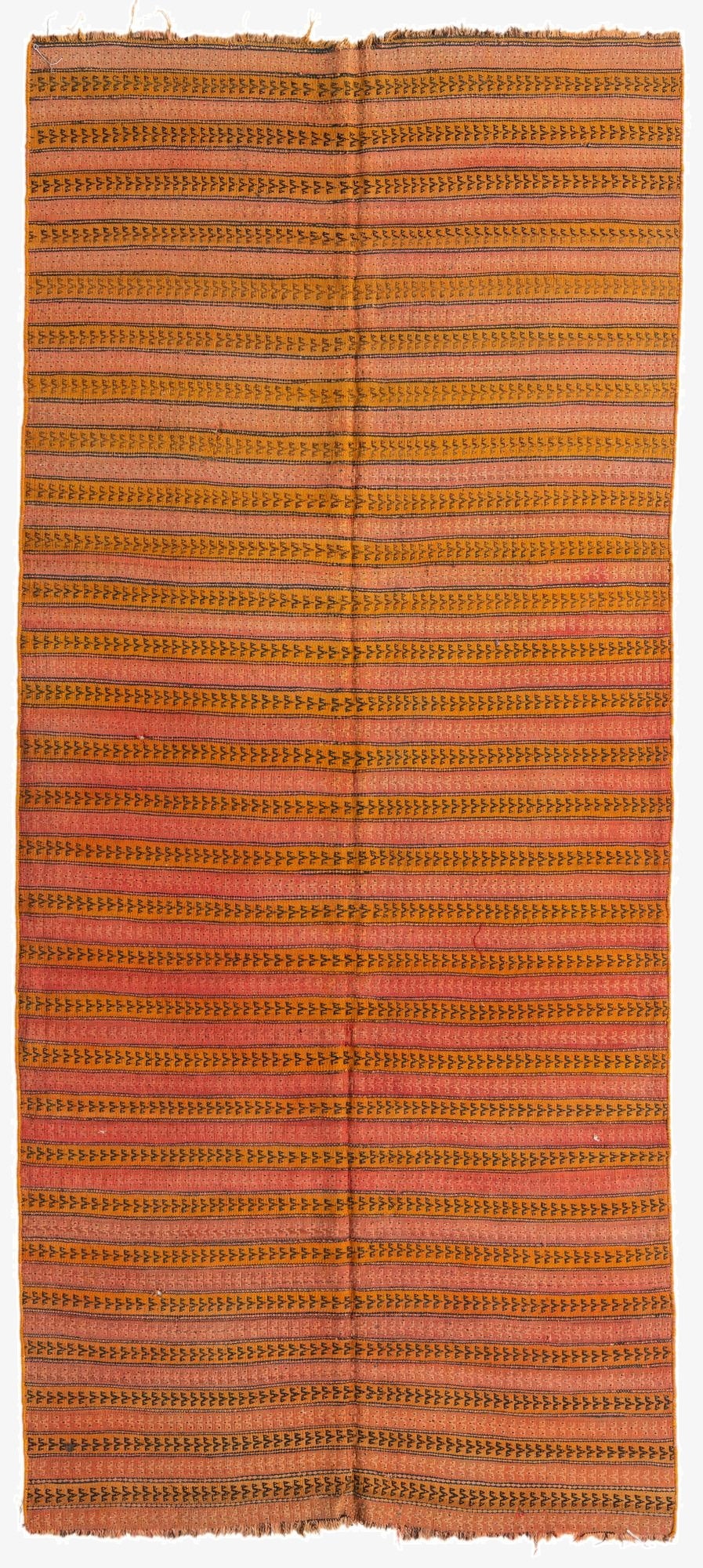 4' 3 x 9' 7  Hand Woven Kilim Fars Wool Runner Rug