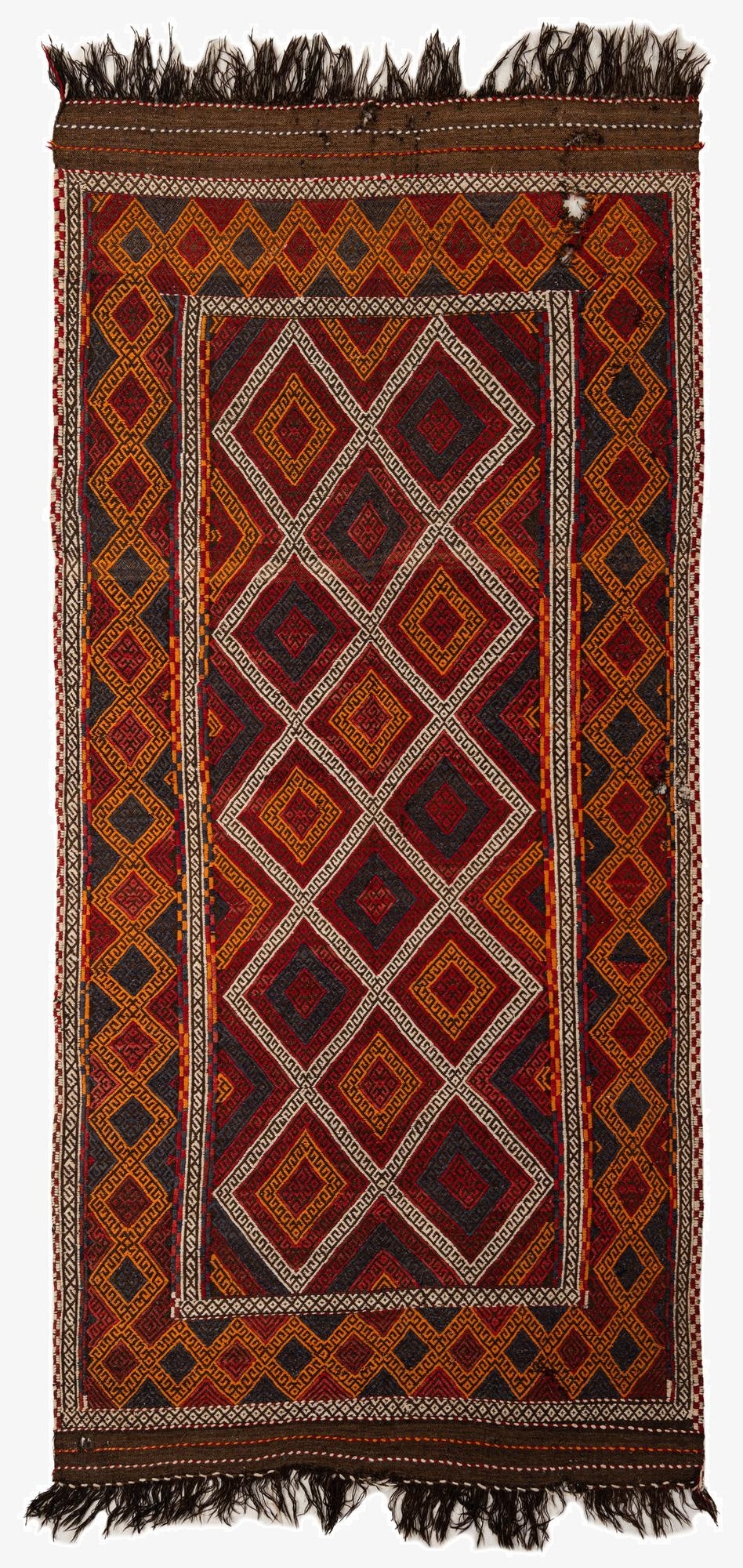 5' 3 x 11' 2  Hand Woven Kilim Fars Wool Runner Rug