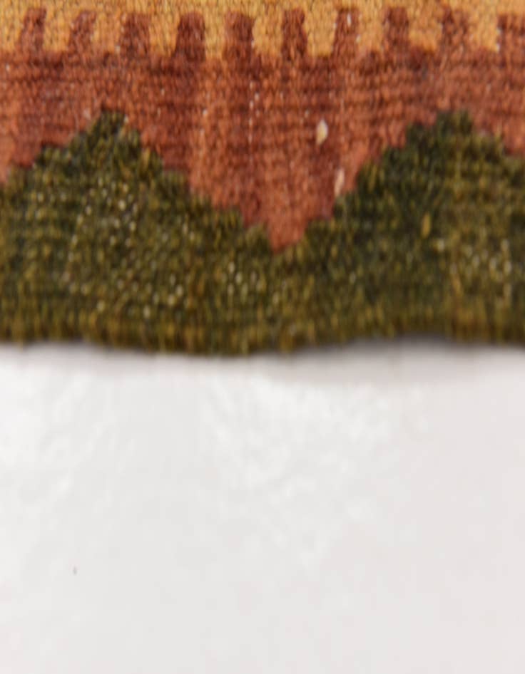 Detail image of 4' x 15' 3 Hand Woven Kilim Maymana Wool Runner Rug