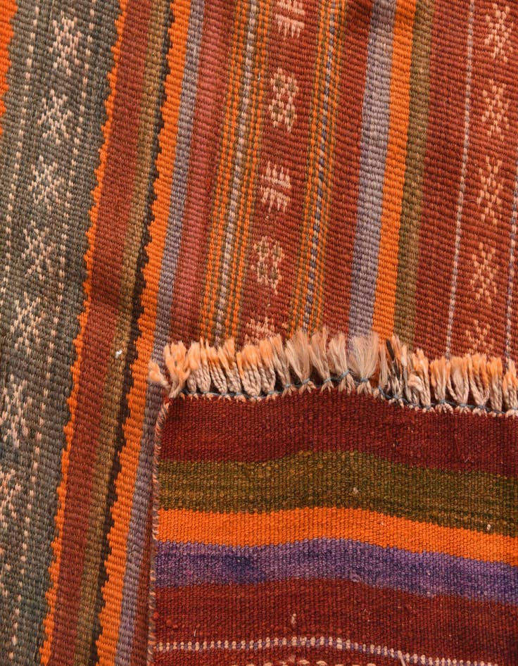 Detail image of 4' x 8' 8  Hand Woven Kilim Modern Wool Runner Rug