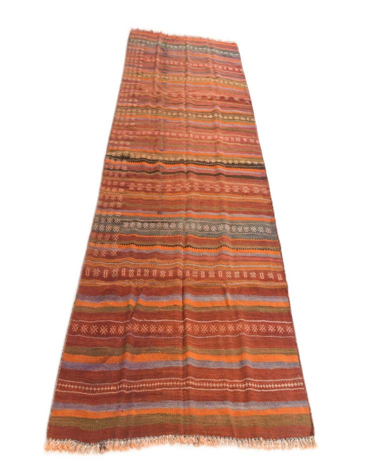 Detail image of 4' x 8' 8  Hand Woven Kilim Modern Wool Runner Rug