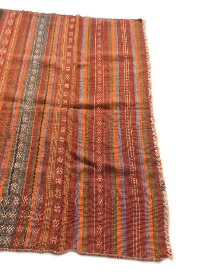 Detail image of 4' x 8' 8  Hand Woven Kilim Modern Wool Runner Rug