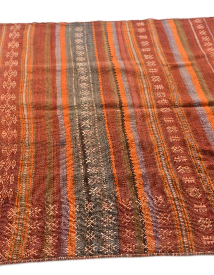 Detail image of 4' x 8' 8  Hand Woven Kilim Modern Wool Runner Rug