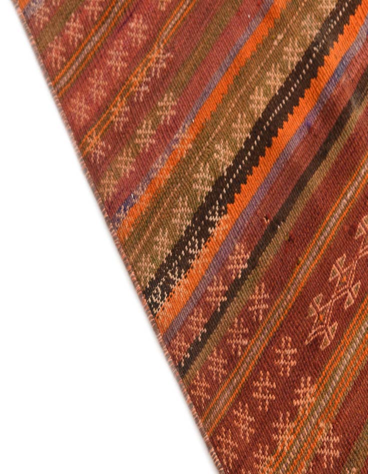 Detail image of 4' x 8' 8  Hand Woven Kilim Modern Wool Runner Rug
