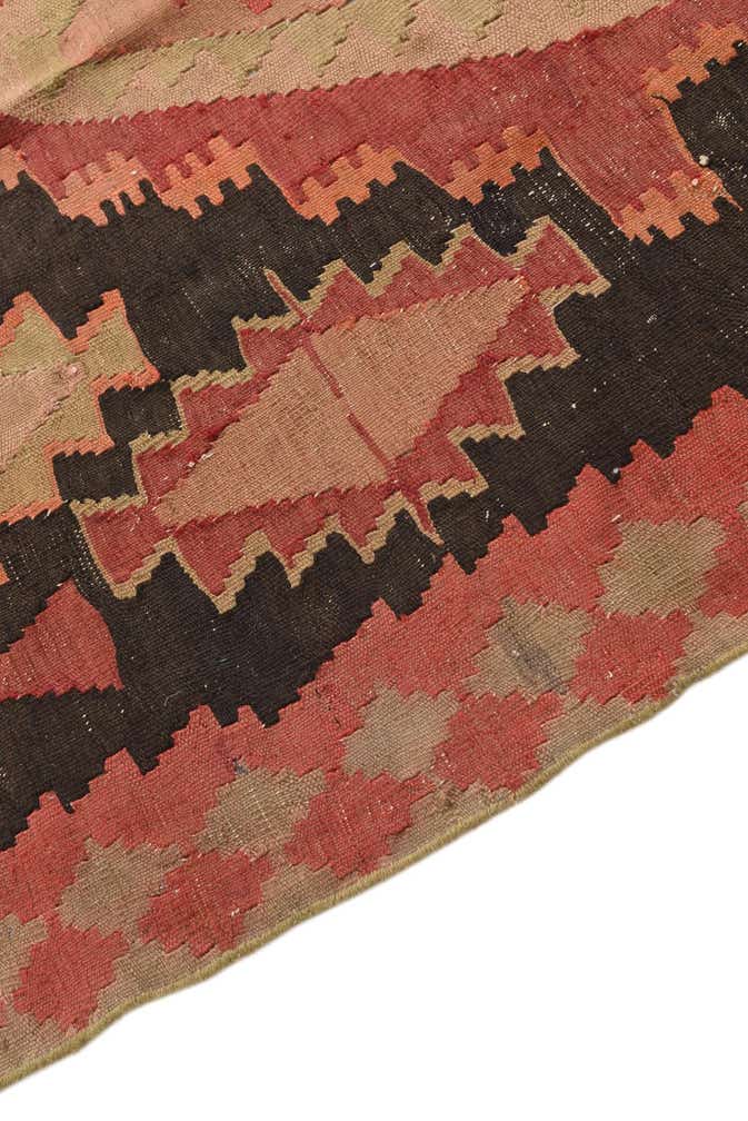 4' 4 x 12' 2 Hand Woven Kilim Modern Wool Runner Rug