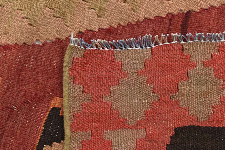 4' 4 x 12' 2 Hand Woven Kilim Modern Wool Runner Rug