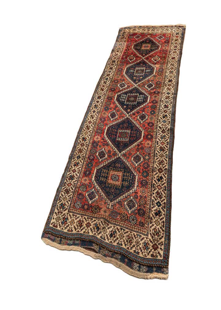 4' 4 x 9' 9 Hand Knotted Malayer Oriental Wool Runner Rug