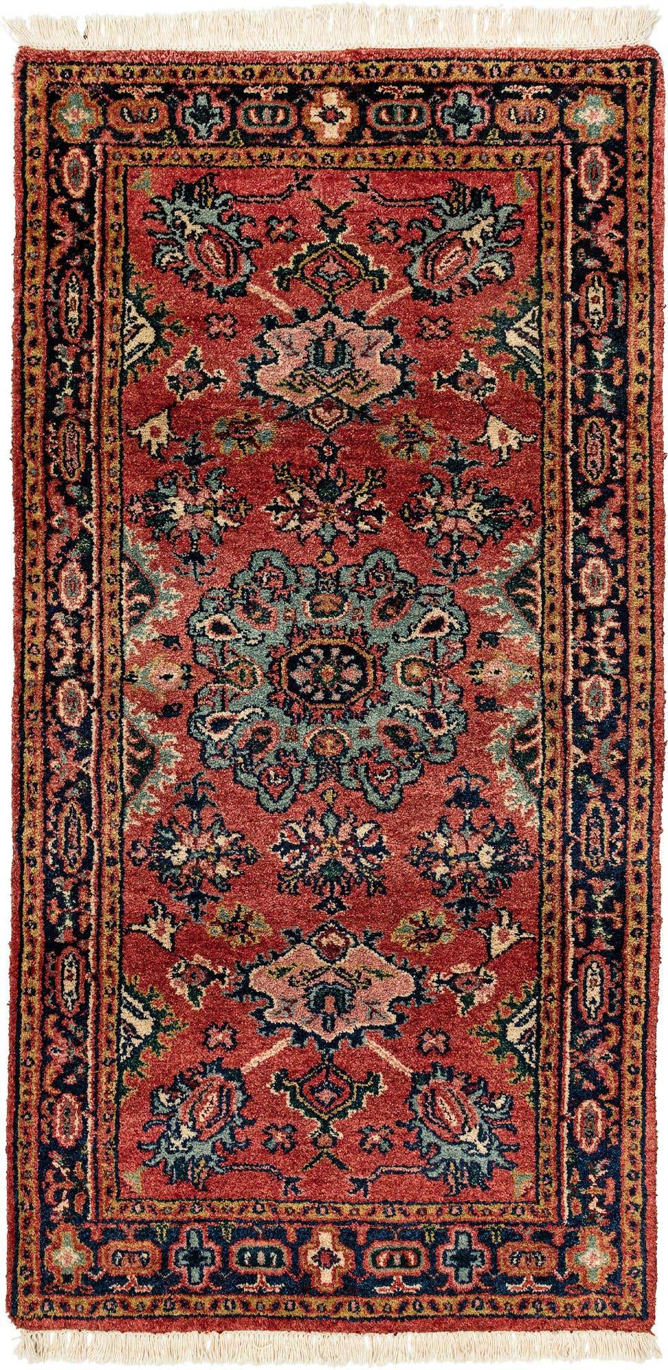 3' 4 x 6' 7 Hand Knotted Mashad Wool Runner Rug