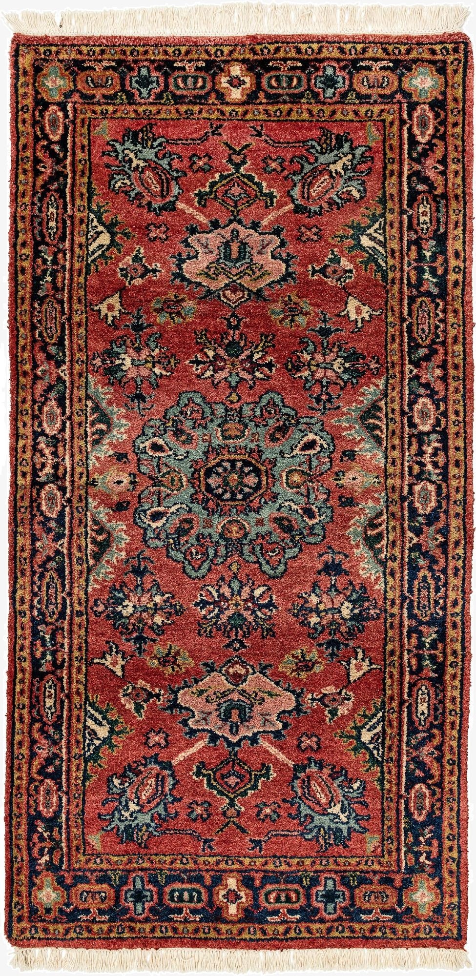 3' 4 x 6' 7  Hand Knotted Mashad Wool Runner Rug