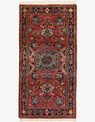3' 4 x 6' 7 Hand Knotted Mashad Wool Runner Rug