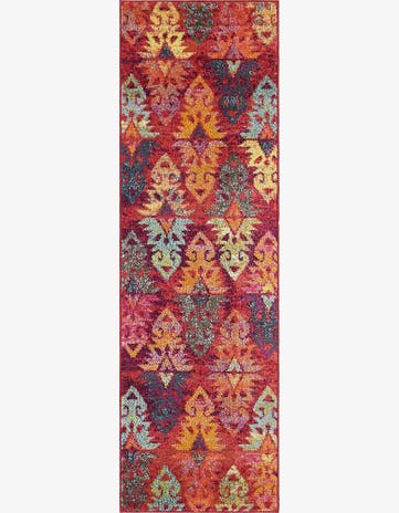 Rust Red Washable Mesa Runner Rug