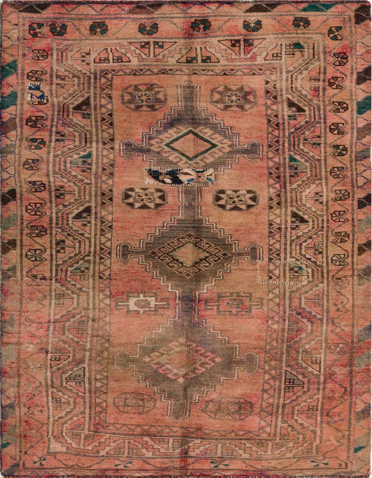 Detail image of 4' 3 x 8' 4 Hand Knotted Meshkin Persian Wool Runner Rug