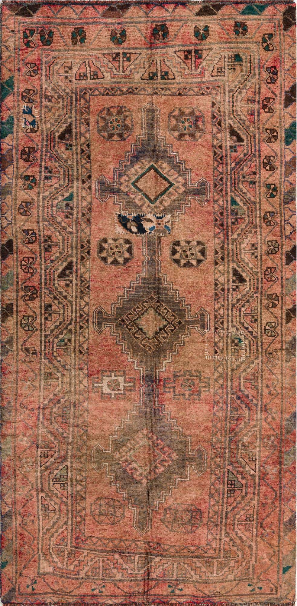 4' 3 x 8' 4 Hand Knotted Meshkin Persian Wool Runner Rug