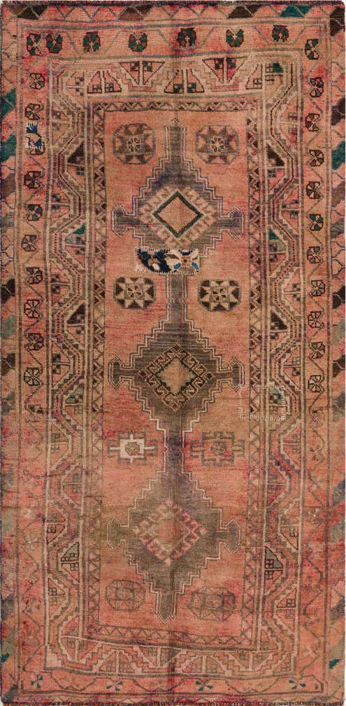 4' 3 x 8' 4 Hand Knotted Meshkin Persian Wool Runner Rug