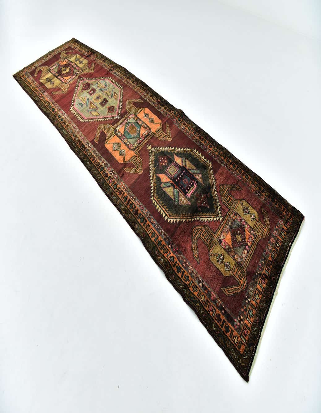 Primary image 4' x 13' 3  Hand Knotted Meshkin Persian Wool Runner Rug