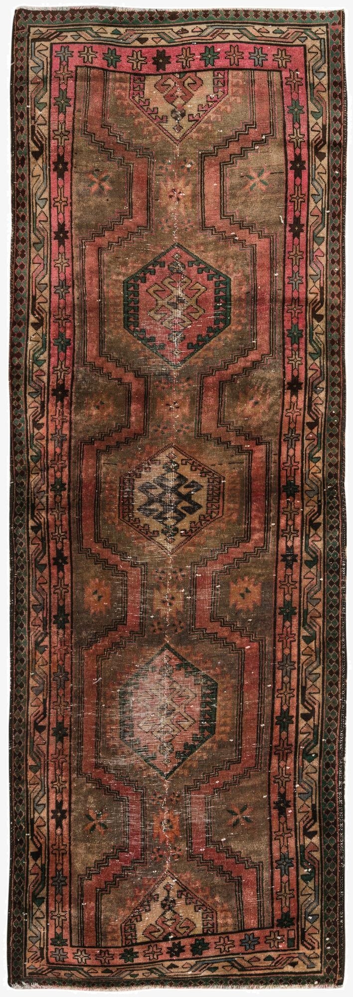 3' 6 x 10' 3  Hand Knotted Meshkin Persian Wool Runner Rug