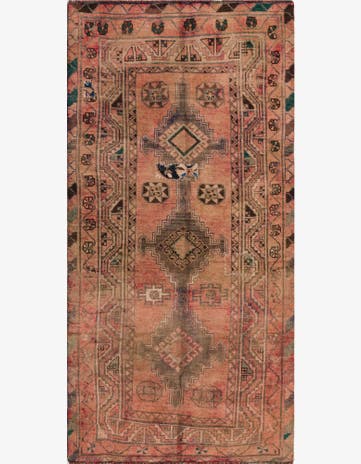 4' 3 x 8' 4 Hand Knotted Meshkin Persian Wool Runner Rug
