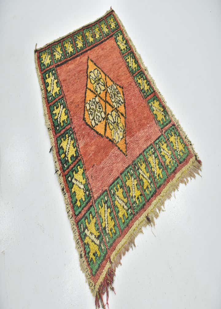 4' 3 x 8' Hand Knotted Moroccan Wool Runner Rug