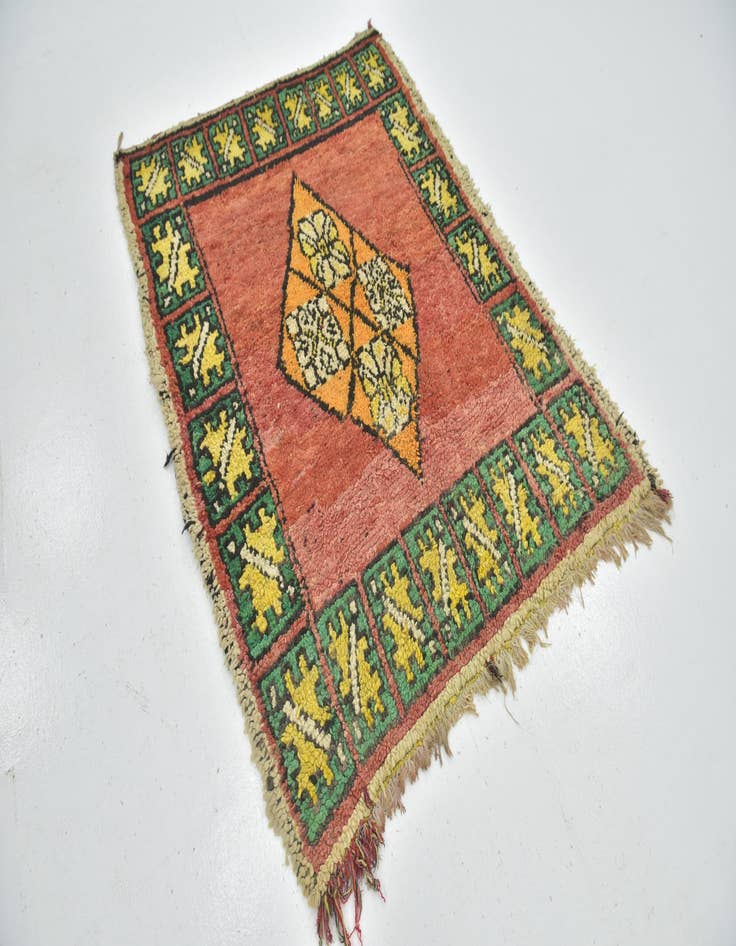 Detail image of 4' 3 x 8' Hand Knotted Moroccan Wool Runner Rug