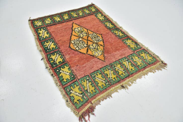 Detail image of 4' 3 x 8' Hand Knotted Moroccan Wool Runner Rug