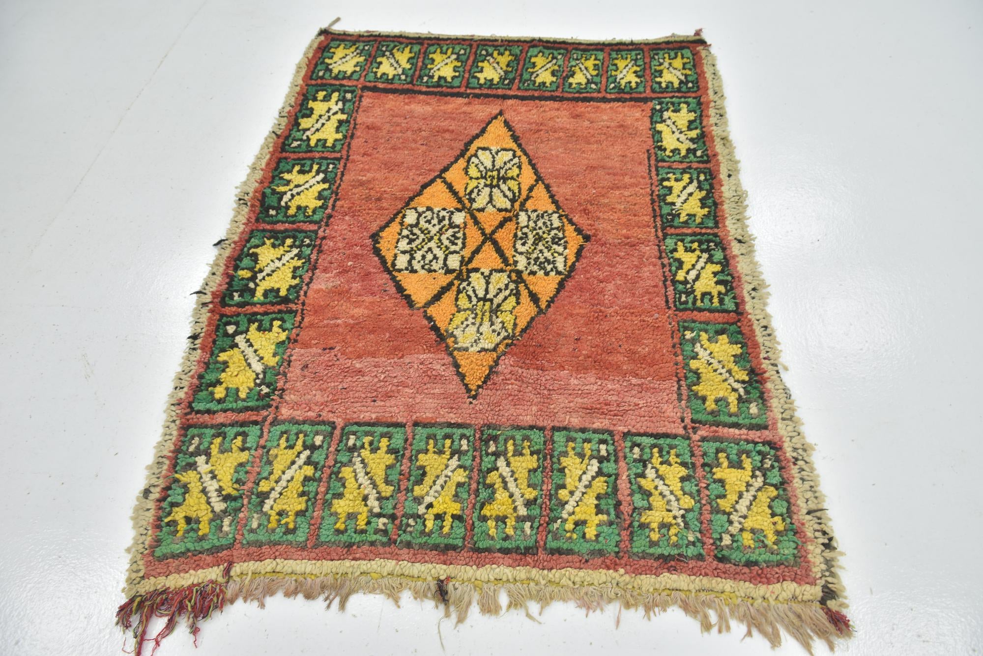 4' 3 x 8' Hand Knotted Moroccan Wool Runner Rug