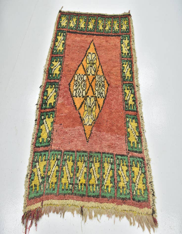 Detail image of 4' 3 x 8' Hand Knotted Moroccan Wool Runner Rug