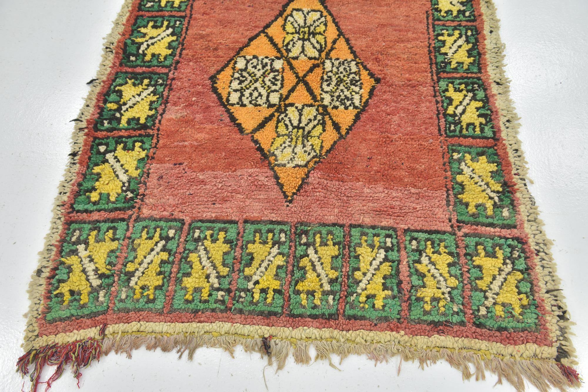 4' 3 x 8' Hand Knotted Moroccan Wool Runner Rug