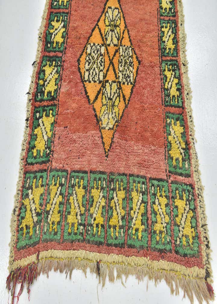 4' 3 x 8' Hand Knotted Moroccan Wool Runner Rug