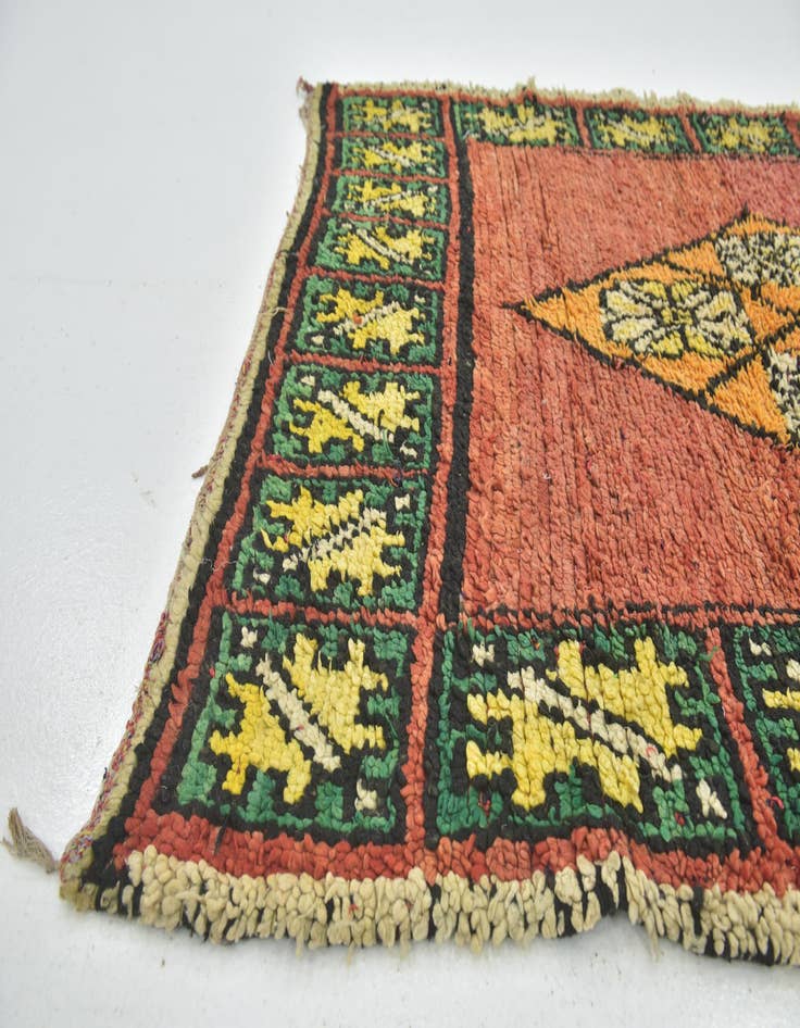 Detail image of 4' 3 x 8' Hand Knotted Moroccan Wool Runner Rug