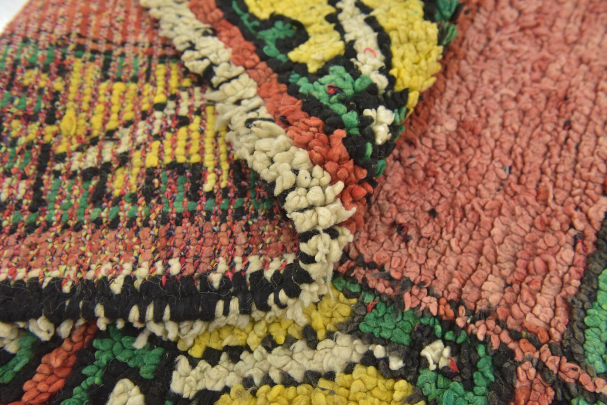 4' 3 x 8' Hand Knotted Moroccan Wool Runner Rug