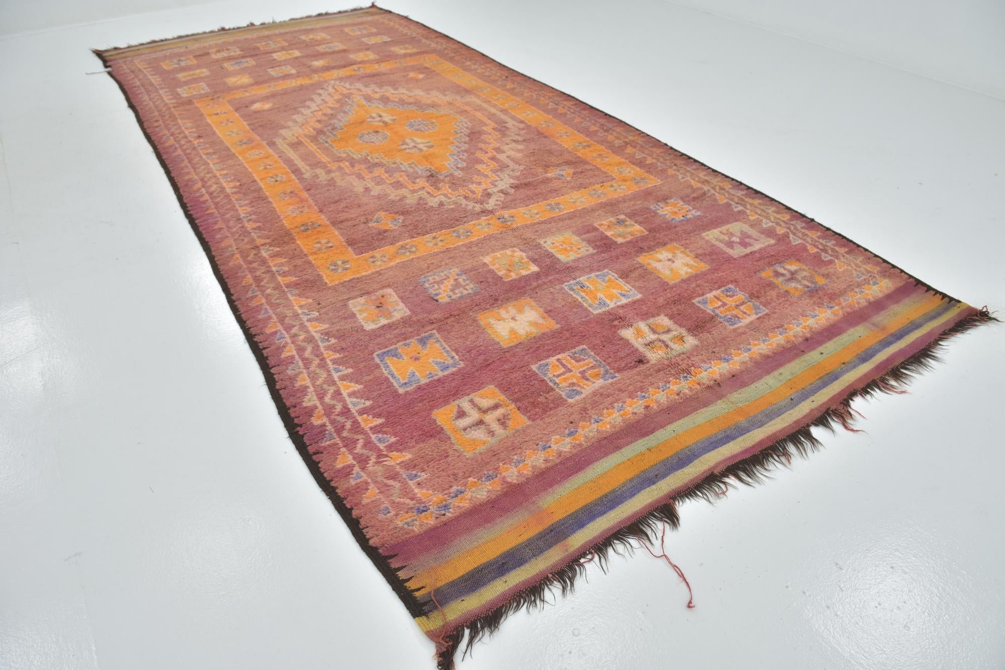 7' x 16' Hand Knotted Moroccan Wool Runner Rug